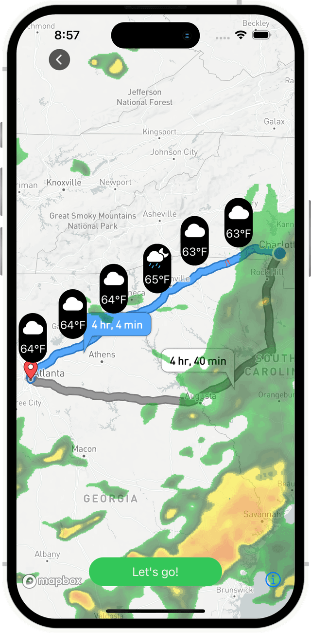 Navver app weather screen